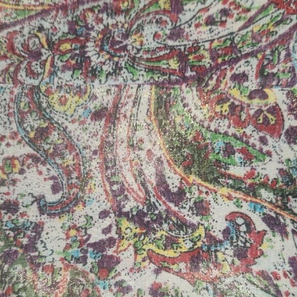 LOFT Paisley Button Down Shirt - Green and Purple - Picture 7 of 10